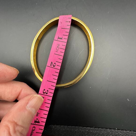 Greek Key Bangle Bracelet Hinge Gold tone Minimalist Casual Jewelry - Picture 4 of 8